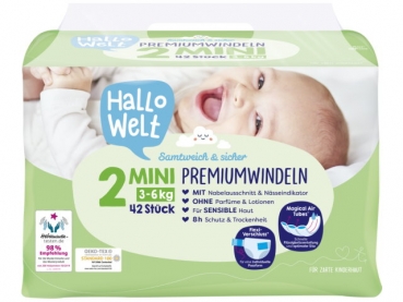 Hallo diapers size2  3-6kg (42 diapers)