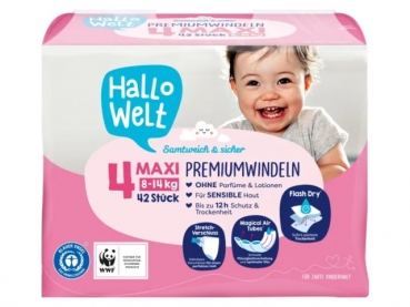 Hallo diapers size4  8-14kg (42 diapers)