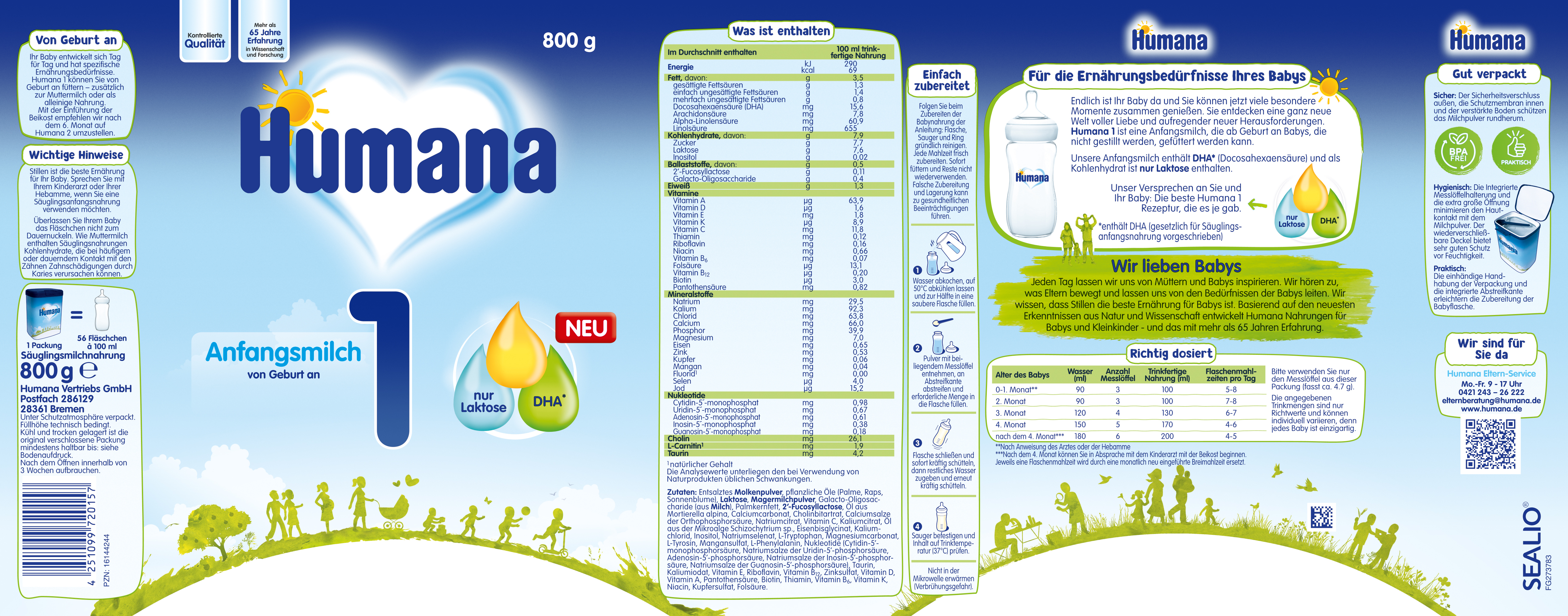 Humana 1 750g (8 boxes)