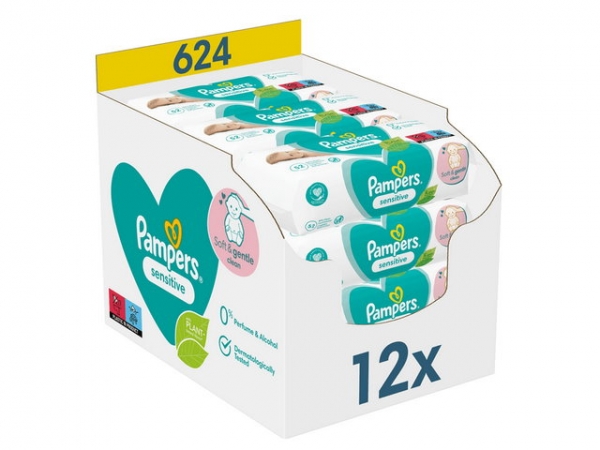 Pampers Feuchtuecher Senstive 12x52 Tuecher MEGAPACK