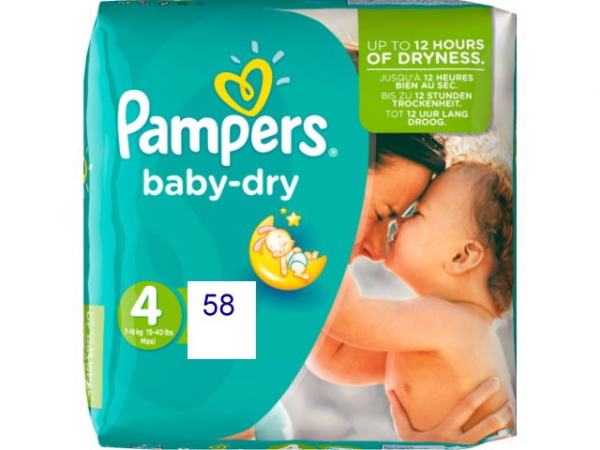 Pampers Baby Dry Maxi 58 Stk 7-18kg Gr 4